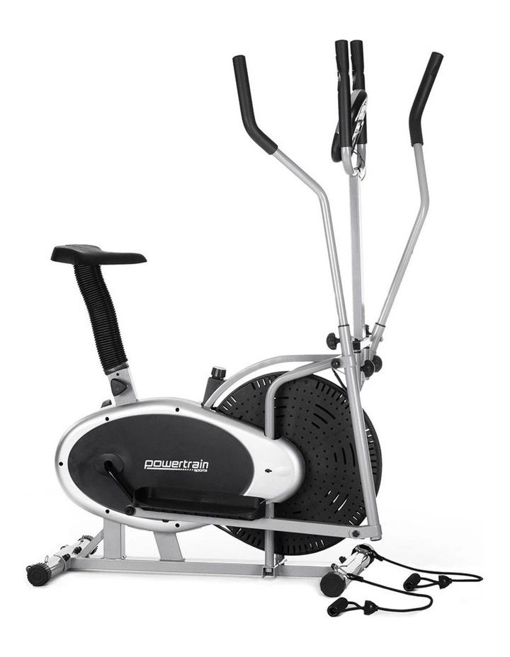 Powertrain 3-in-1 Elliptical Cross Trainer Exercise Bike with Resistance Bands image 1