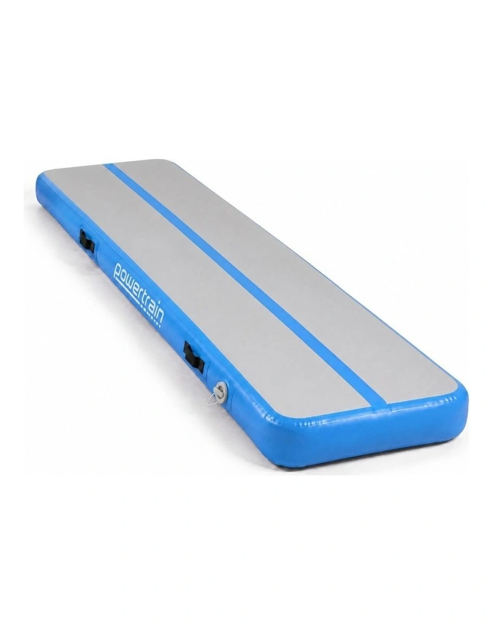 Powertrain Airtrack 20cm Thick 4m x 1m Inflatable Gymnastics Tumbling Mat Air Track - Blue image 1