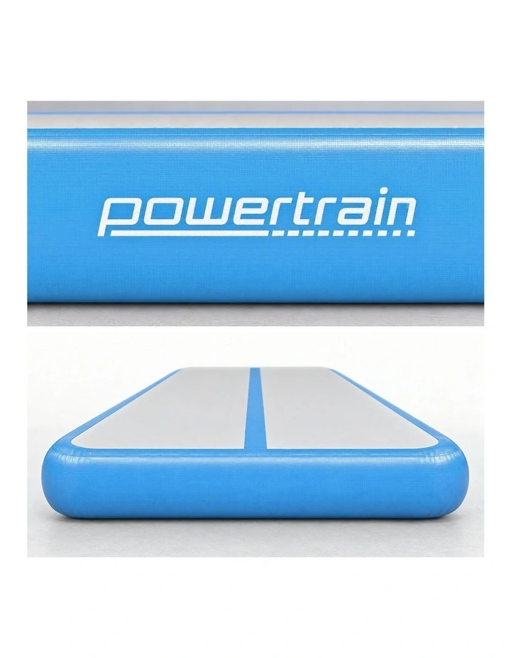Powertrain Airtrack 20cm Thick 4m x 1m Inflatable Gymnastics Tumbling Mat Air Track - Blue image 2