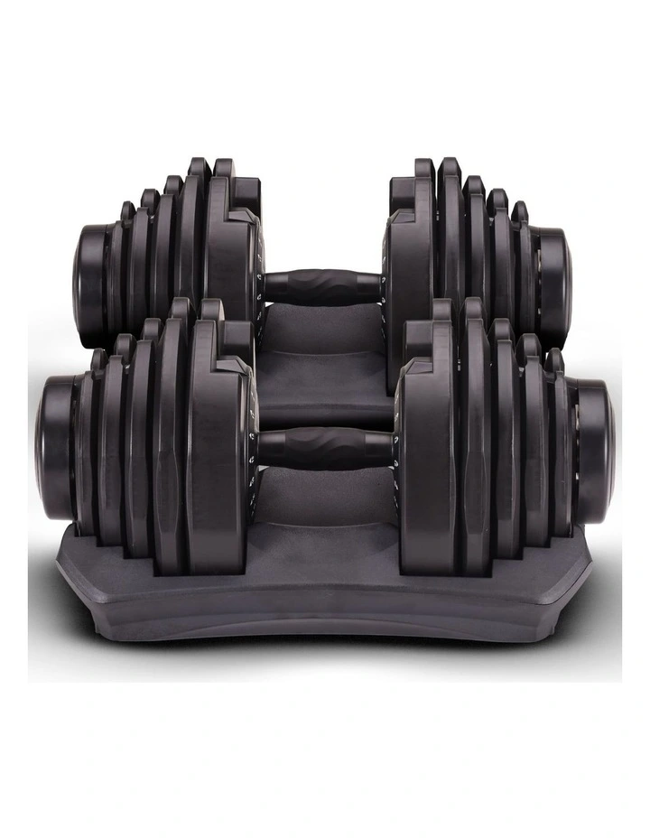 Powertrain 2x 40kg Adjustable Dumbbell Home Gym Exercise Equipment Free Weights image 2