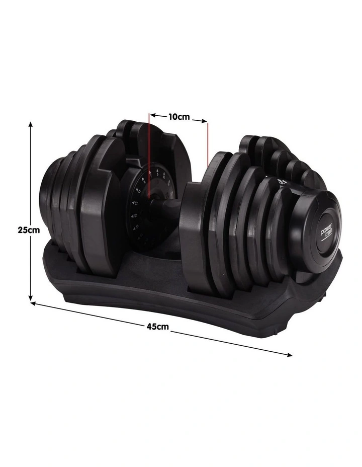 Powertrain 2x 40kg Adjustable Dumbbell Home Gym Exercise Equipment Free Weights image 3