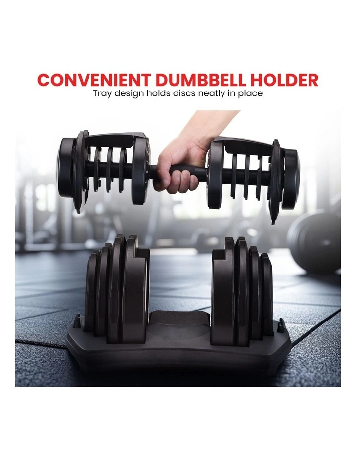 Powertrain 2x 40kg Adjustable Dumbbell Home Gym Exercise Equipment Free Weights image 7