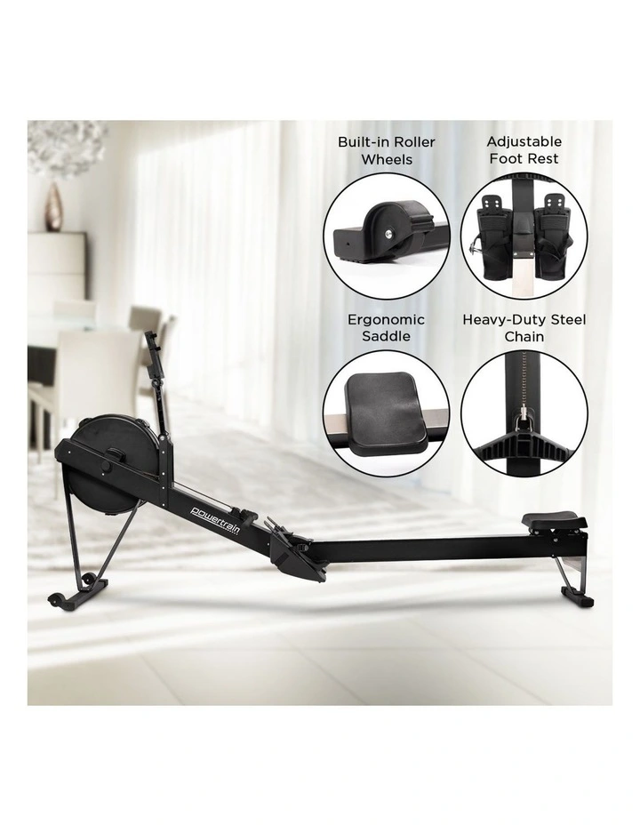 Powertrain Air Rowing Machine Resistance Rower for Home Gym Cardio image 6
