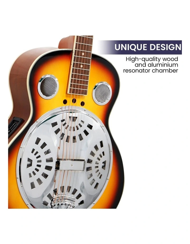 Karrera 40in Resonator Guitar - Sunburst image 3