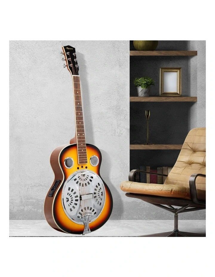Karrera 40in Resonator Guitar - Sunburst image 5