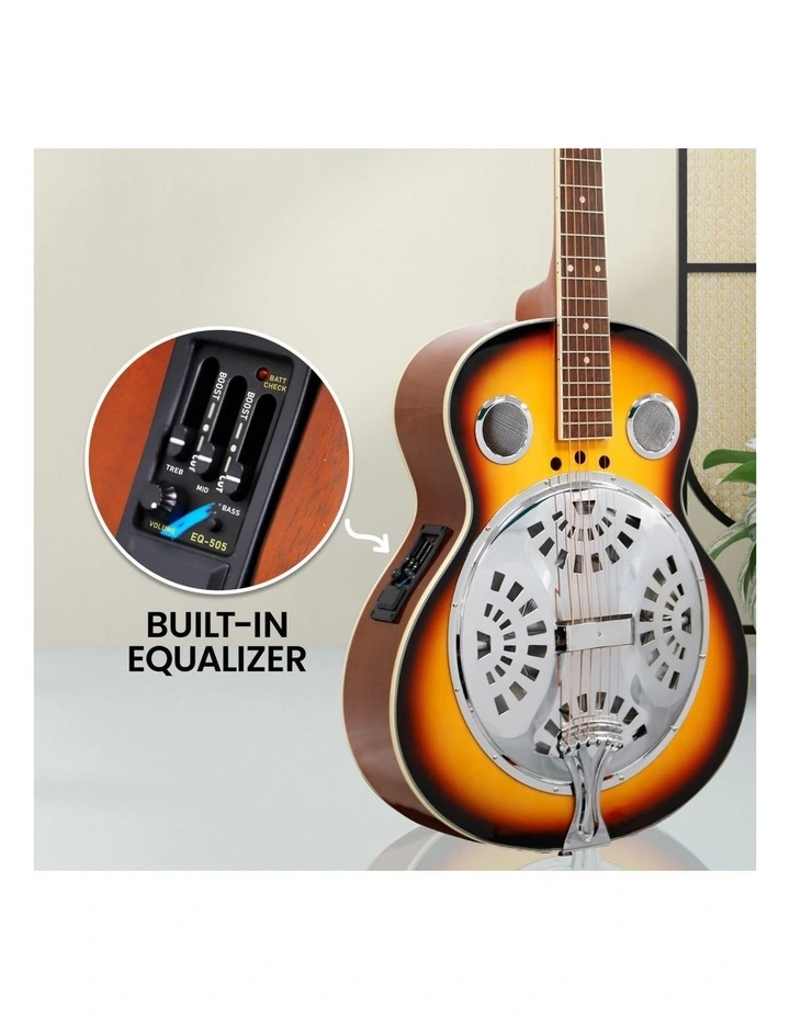 Karrera 40in Resonator Guitar - Sunburst image 6