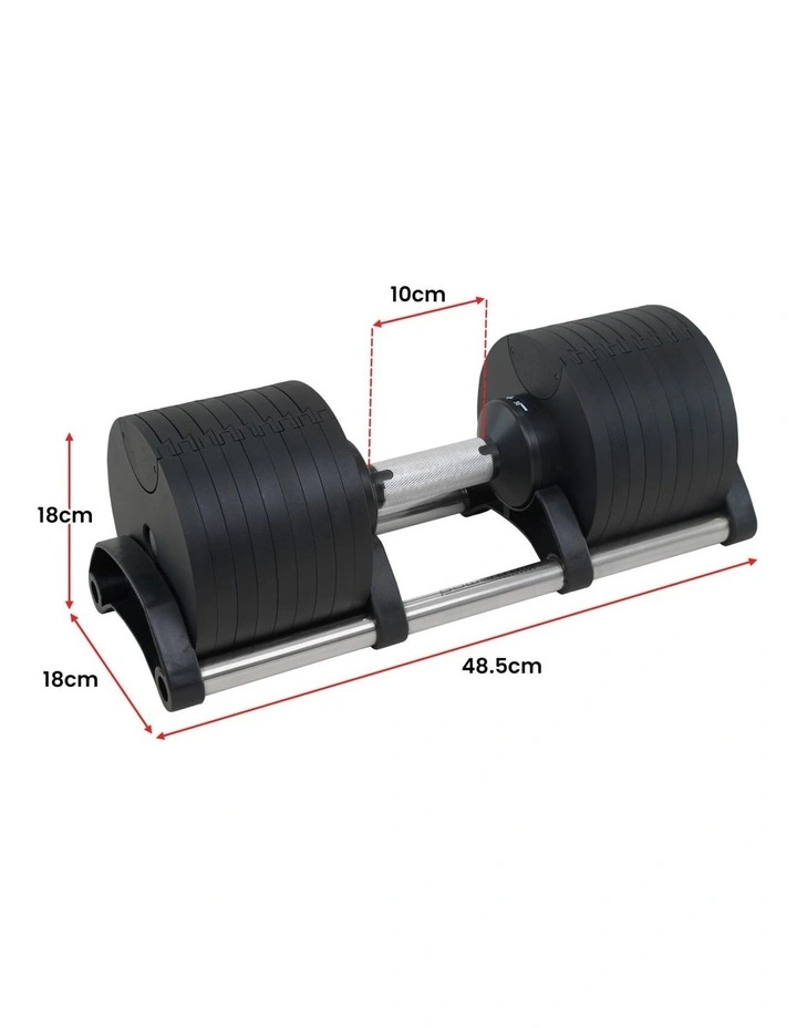 Powertrain Eon Dial Up 36KG Adjustable Dumbbell - Black image 3