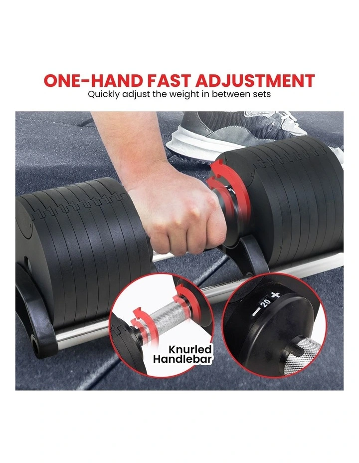 Powertrain Eon Dial Up 36KG Adjustable Dumbbell - Black image 7