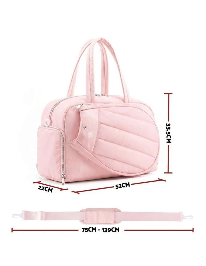 Everfit Tennis Tote Bag Gym Bag Sports Duffle Bags Holds 2 Rackets Pink image 2