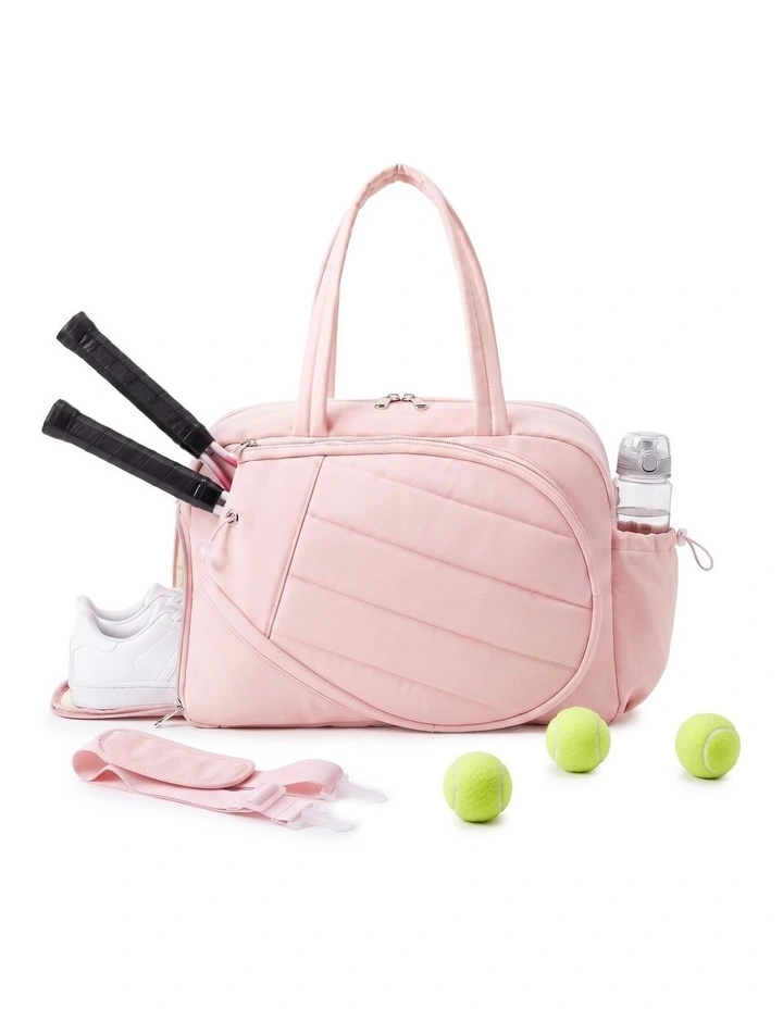Everfit Tennis Tote Bag Gym Bag Sports Duffle Bags Holds 2 Rackets Pink image 3