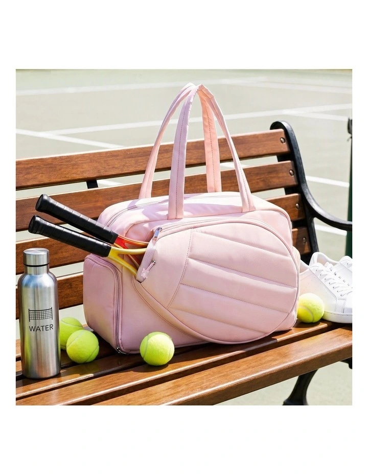 Everfit Tennis Tote Bag Gym Bag Sports Duffle Bags Holds 2 Rackets Pink image 6