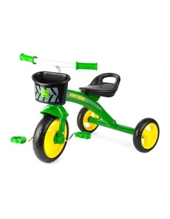 John Deere 50x70cm Kids/Children Steel Adjustable Tricycle Rid-On/Trike GRN 2y