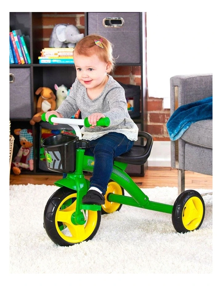 John Deere 50x70cm Kids/Children Steel Adjustable Tricycle Rid-On/Trike GRN 2y  image 4