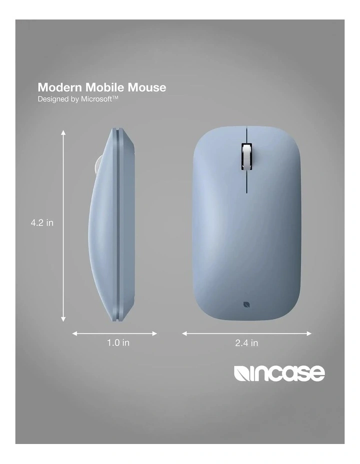 Incase Designed by Microsoft Bluetooth Modern Mobile Mouse - Ice Blue [KTF-00106] image 7