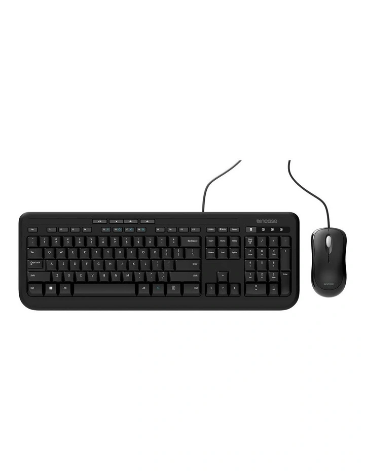 Incase Designed by Microsoft Wired Keyboard & Mouse Desktop 600 - Black [APB-00018] image 1