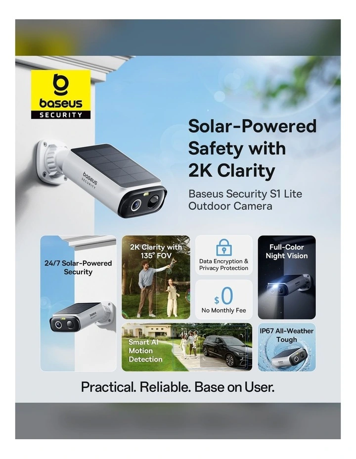 Baseus S1 Lite 2K Solar Outdoor Security Camera S0003300 image 2