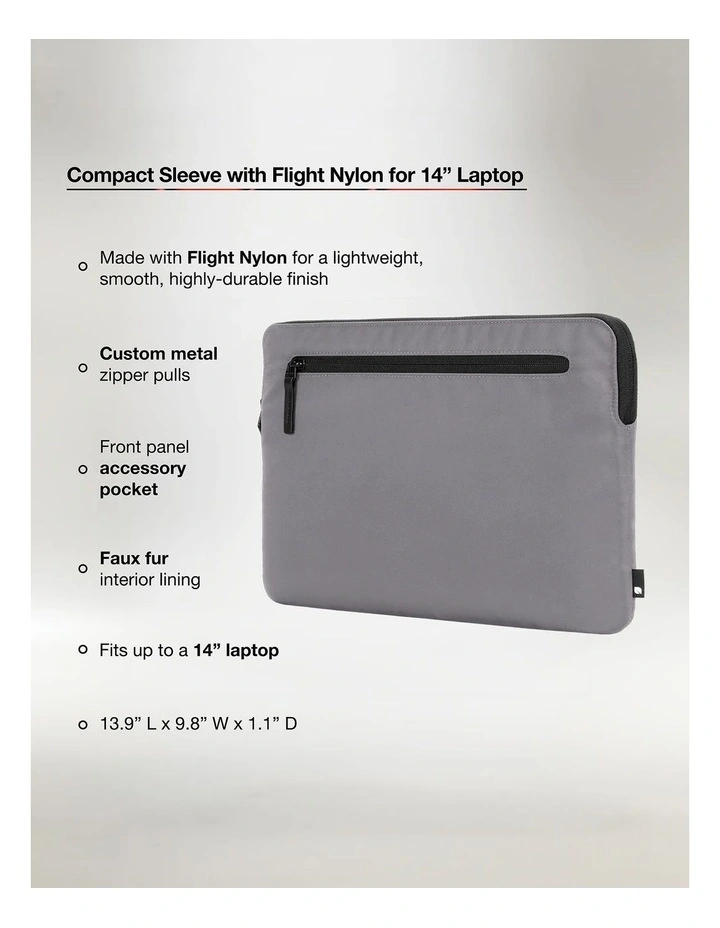 Incase Compact Sleeve for 14'' Laptop - Conte Gray [INMB100726-CNTG] image 6