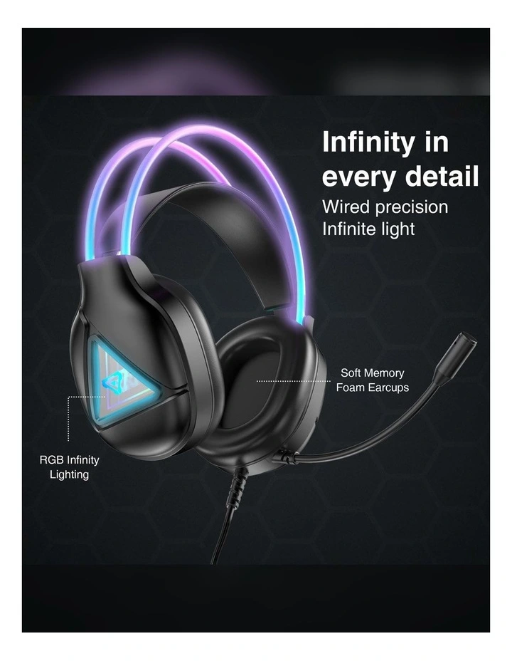 Laser Infinity RGB Wired Gaming Headset PC-WHIFBK-488 image 2