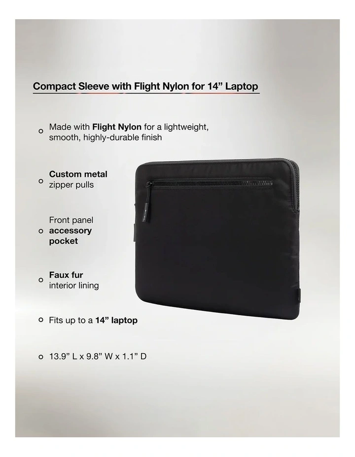 Incase Compact Sleeve for 14'' Laptop - Black [INMB100726-BLK] image 7