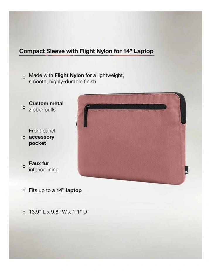 Incase Compact Sleeve for 14'' Laptop - Aged Pink [INMB100726-AGP] image 7