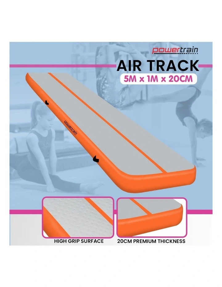 Powertrain Airtrack 20cm Thick 5m x 1m Inflatable Gymnastics Tumbling Mat Air Track image 2
