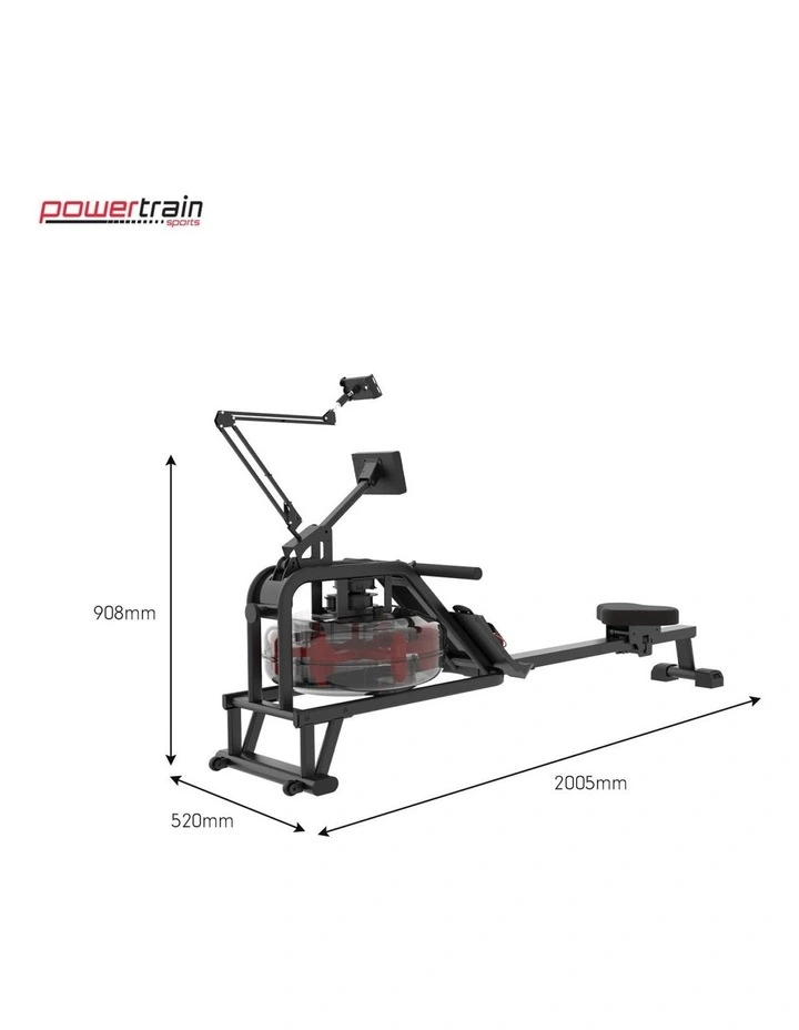 Powertrain 13L Water Resistance Rowing Machine Rower for Home Gym Cardio Fitness Equipment LCD image 2