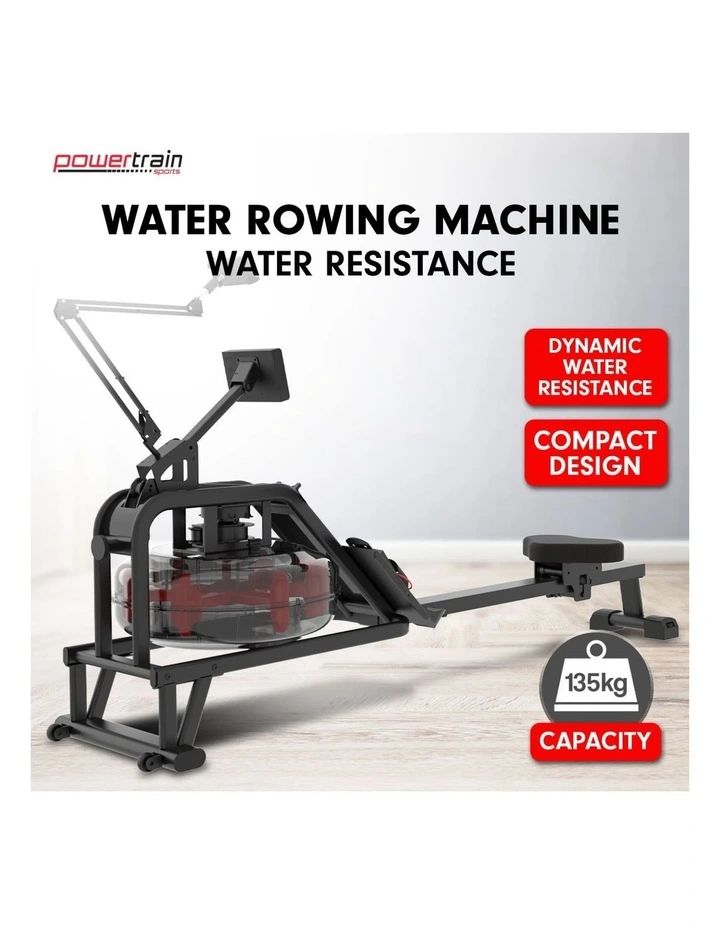 Powertrain 13L Water Resistance Rowing Machine Rower for Home Gym Cardio Fitness Equipment LCD image 7