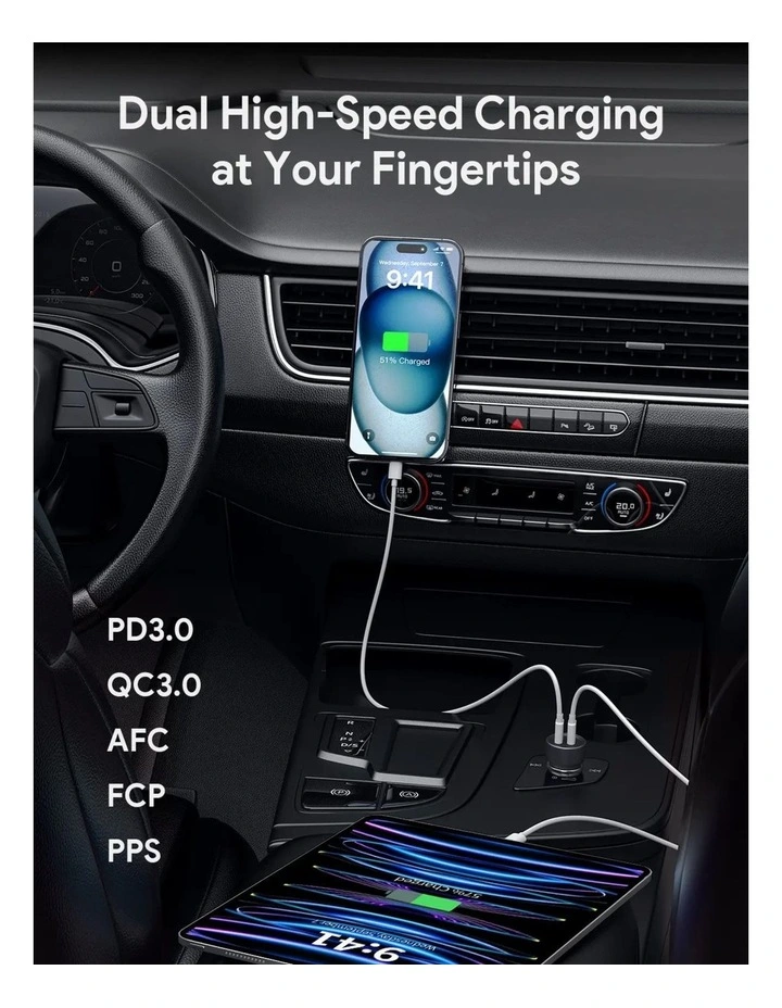 AUKEY CC-Y23 Enduro Dual 65W 2-Port Car Charger image 2