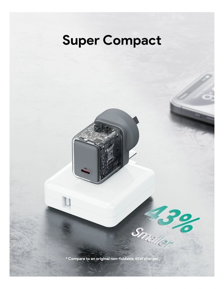 AUKEY PA-C2 Comet 45W PD GaN USB-C Fast Wall Charger. image 4