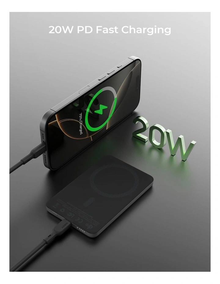 AUKEY PB-MS07 MagFusion M Qi2 5000mAh Magnetic Wireless Power Bank image 4