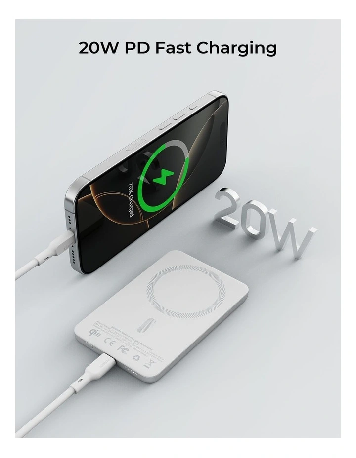 AUKEY PB-MS07 MagFusion M Qi2 5000mAh Magnetic Wireless Power Bank image 5