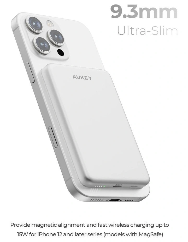 AUKEY PB-MS07 MagFusion M Qi2 5000mAh Magnetic Wireless Power Bank image 7