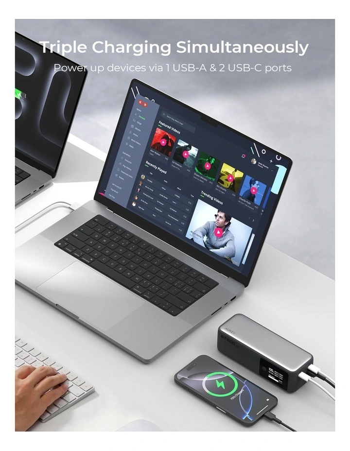 AUKEY Spark Mega 27600 140W PD Power Bank 27600mAh PB-Y63 image 5