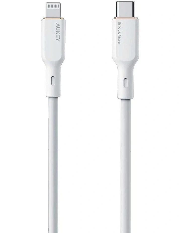 AUKEY CB-SCL1 Circlet CL USB-C to Lightning Silicone Cable 1M White image 1