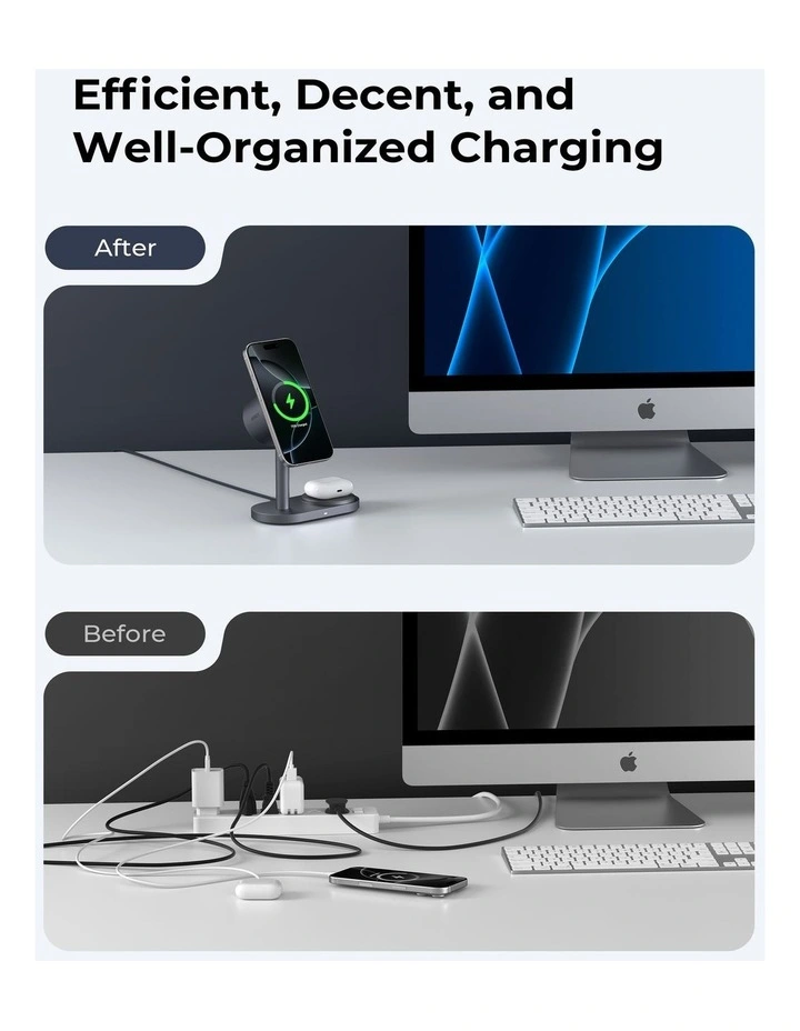 AUKEY LC-MC213 MagFusion 2X 2-in-1 Qi2.2 Magnetic Wireless Charger image 2