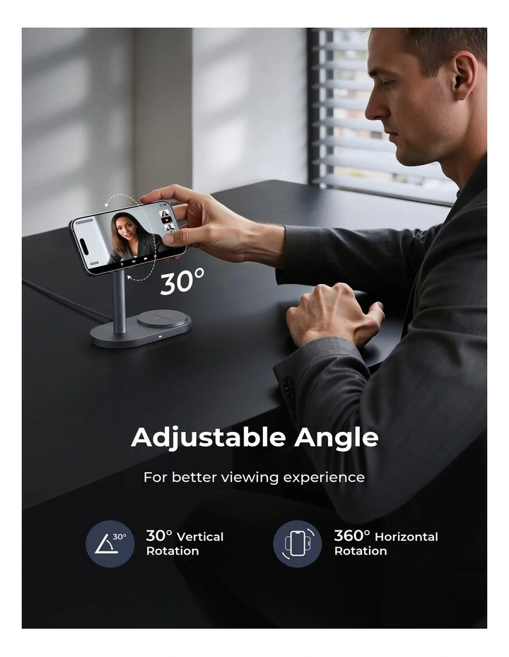 AUKEY LC-MC213 MagFusion 2X 2-in-1 Qi2.2 Magnetic Wireless Charger image 3