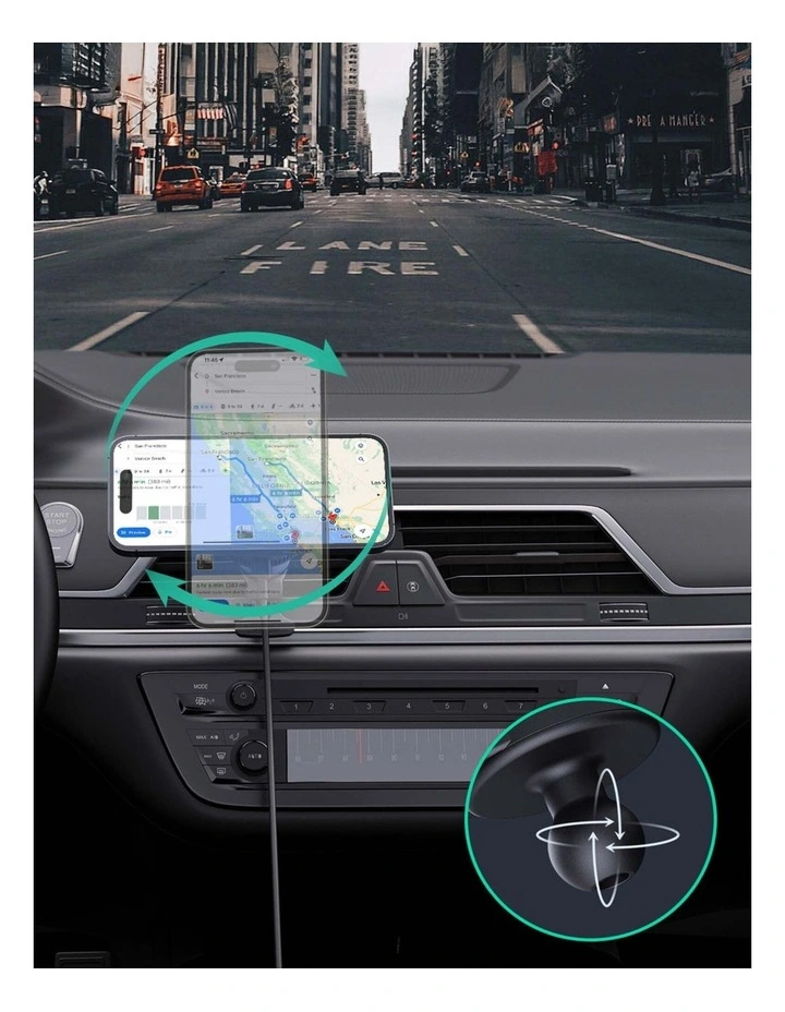 AUKEY MagFusion Dash Pro HD-MC13A Qi2 Active Cooling 15W Magnetic Car Charger Mount image 5