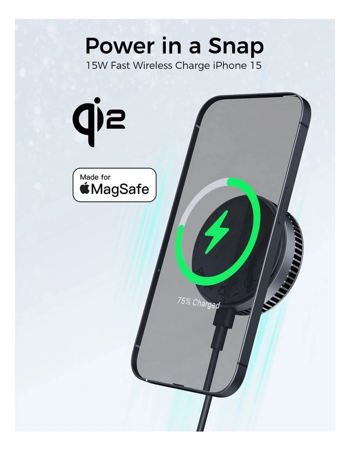 AUKEY LC-G10 MagFusion GameFrost Qi2 Active Cooling Wireless Charger image 2