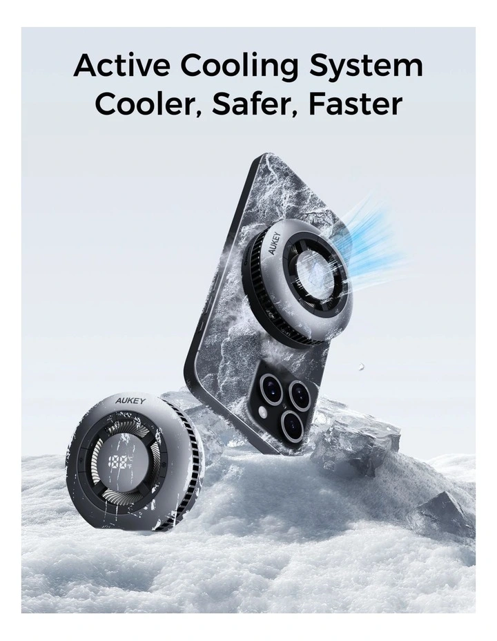 AUKEY LC-G10 MagFusion GameFrost Qi2 Active Cooling Wireless Charger image 3