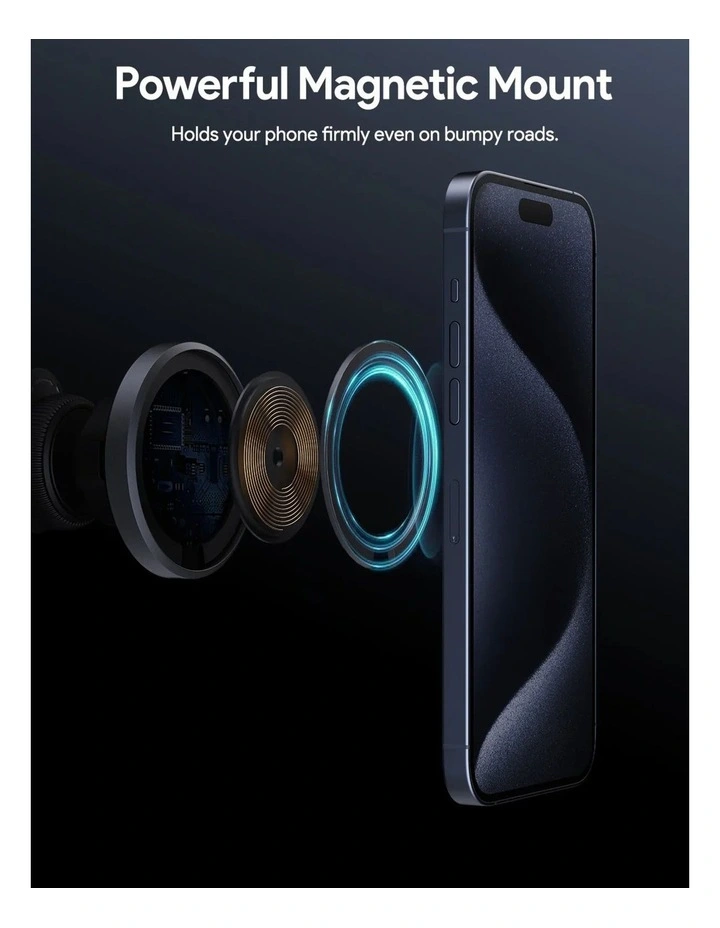 AUKEY MagFusion Dash HD-MC13 Qi2 Magnetic 15W Fast Wireless Charging Phone Mount image 4