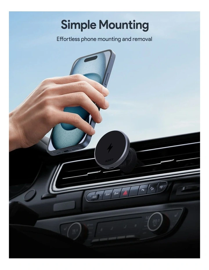 AUKEY MagFusion Dash HD-MC13 Qi2 Magnetic 15W Fast Wireless Charging Phone Mount image 7