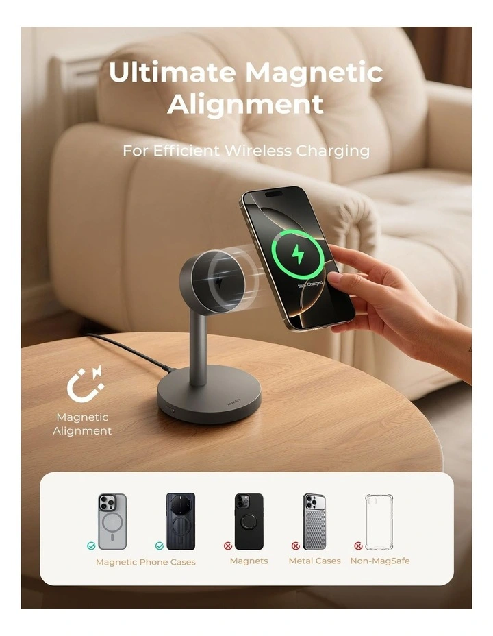 AUKEY LC-MC111 MagFusion 1X Magnetic 25W Wireless Charging Stand image 4