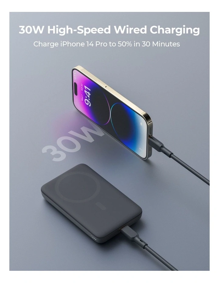 AUKEY PB-MS06 MagFusion 10000mAh Qi2 Magnetic Wireless Charging Power Bank image 7