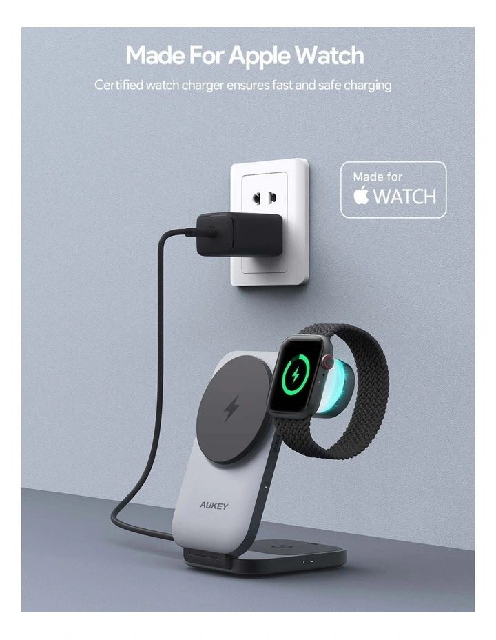 AUKEY LC-MC312 MagFusion Z Pro Qi2 3-in-1 Foldable Magnetic Fast Wireless Charging Station image 4