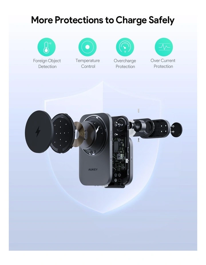 AUKEY LC-MC312 MagFusion Z Pro Qi2 3-in-1 Foldable Magnetic Fast Wireless Charging Station image 7