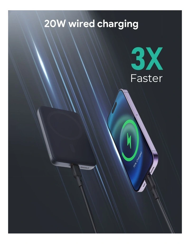AUKEY PBMS05 MagFusion 6700mAh Qi2 Magnetic Wireless Charging Power Bank image 4