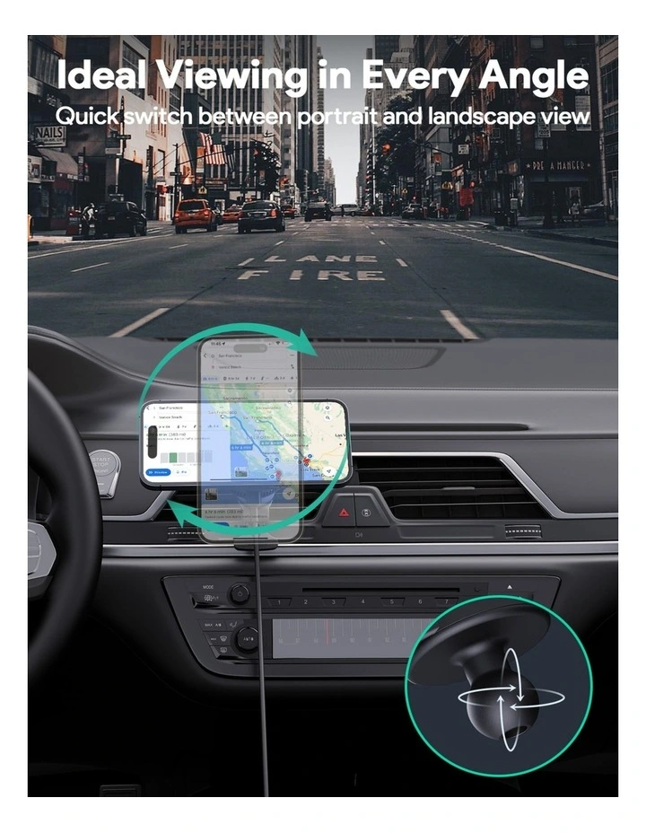 AUKEY HD-MC13AP MagFusion Dash Pro Plus Qi2.2 25W Active Cooling Wireless Charging Phone Mount image 4