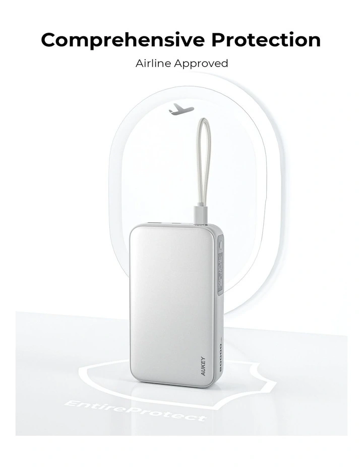 AUKEY Spark Sling 20,000mAh 130W Power Bank w/ Built-In USB-C Cable PB-Y48 image 5