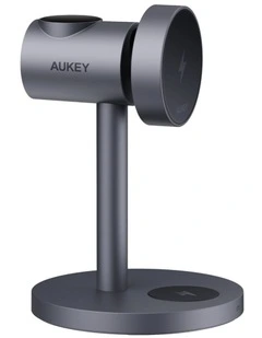 AUKEY LC-MC311G MagFusion 3-in-1 Qi2 Magnetic Fast Wireless Charging Station for Samsung.