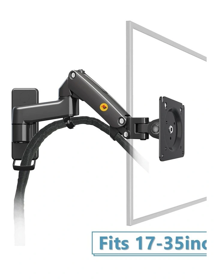 Gunmetal Grey Wall Mounted Gas Strut Monitor Arm For Smooth Ergonomic Screen Positioning image 2